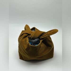 MERIT BEAUTY Small Corduroy Brown Bag 8"x8" Cosmetic